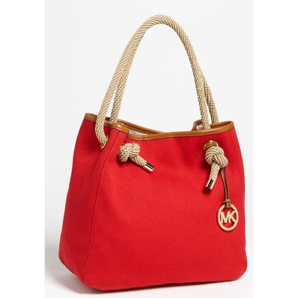 Michael Kors "Marina" Tote - Red w/ Rope Straps